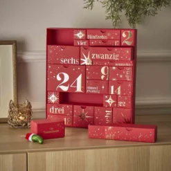 Adventskalender-Box zum Selbstbefüllen, bordeaux