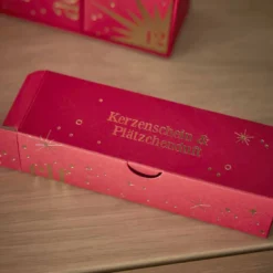 Adventskalender-Box zum Selbstbefüllen, bordeaux