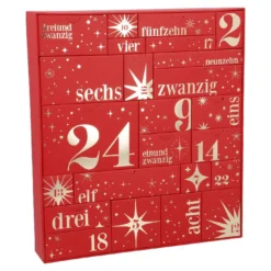 Adventskalender-Box zum Selbstbefüllen, bordeaux