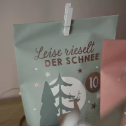Adventskalender-Set Edel, Spruch/pastell