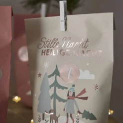 Adventskalender-Set Edel, Spruch/pastell