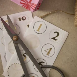 Adventskalender-Set, Tüten/Sticker, Schleife/rosa
