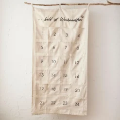 Adventskalender Taschen, natur, 60 x 115 cm