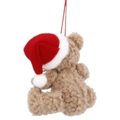 Anhänger Bär, Weihnachtsmütze, 10 cm