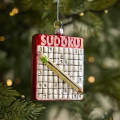Anhänger Fancy, bunt, Sudoku mit Stift, 8.5 cm