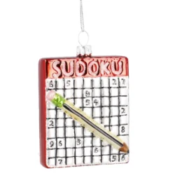 Anhänger Fancy, bunt, Sudoku mit Stift, 8.5 cm