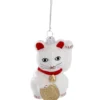 Anhänger Fancy, bunt, Winkekatze/weiß, 10 cm