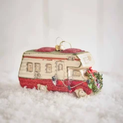 Anhänger Fancy, Edel, Wohnmobil/rot-grün, 11.5 x 6.5 cm