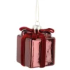 Anhänger Geschenk mit Schleife, weinrot, 7 cm