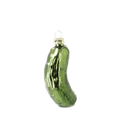 Anhänger Gurke, grün glänzend, 8 cm