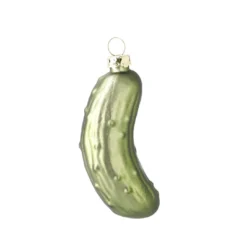 Anhänger Gurke, grün matt, 8 cm
