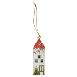 Anhänger Haus, weiß, 13 cm