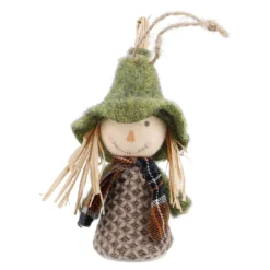 Anhänger Vogelscheuche, grün/grau, 13.5 cm