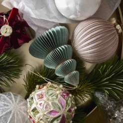 Anhänger Wabe, Tannenbaum, mintgrün/rund, 10 cm