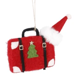 Anhänger Weihnachtstier, Koffer, 9 cm