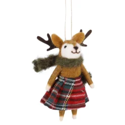 Anhänger Weihnachtstier, Rentier/Rock, 14 cm