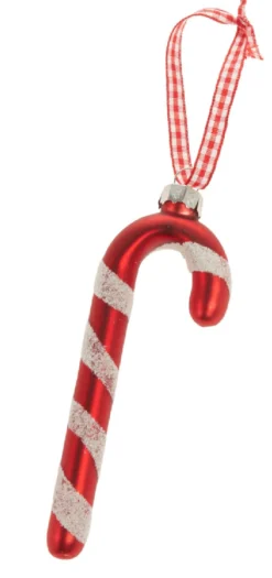 Anhänger Zuckerstange, matt, 12 cm