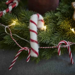 Anhänger Zuckerstange, weiß, 11 cm