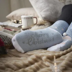 Anti-Rutschsocken Xmas, Eisbär hellblau, Größe 36 - 41