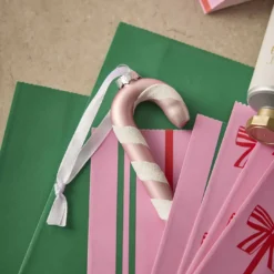 bAnhänger Zuckerstange, rosa/matt, 12 cm