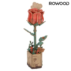 Bausatz 3D, Blume, Rose/rot