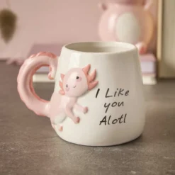 Becher Axolotl, rosa/weiß, 550 ml