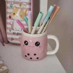 Becher Bubble Tea, rosa, 370 ml