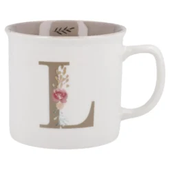 Becher Buchstabe/Blumen, L, 390 ml