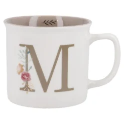 Becher Buchstabe/Blumen, M, 390 ml