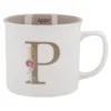 Becher Buchstabe/Blumen, P, 390 ml