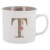 Becher Buchstabe/Blumen, T, 390 ml
