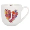 Becher Buchstabe/Flower-Herz, J, 450 ml