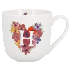 Becher Buchstabe/Flower-Herz, H, 450 ml