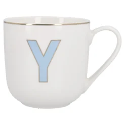 Becher Buchstabe mit Schlüsselanhänger, Y/blau, 450 ml