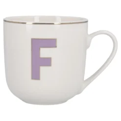 Becher Buchstabe mit Schlüsselanhänger, F/lila, 450 ml
