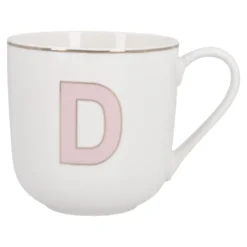 Becher Buchstabe mit Schlüsselanhänger, D/rosa, 450 ml