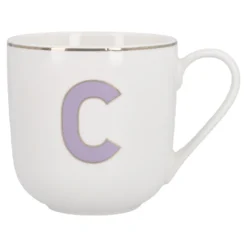 Becher Buchstabe mit Schlüsselanhänger, C/lila, 450 ml