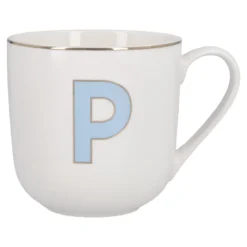 Becher Buchstabe mit Schlüsselanhänger, P/blau, 450 ml