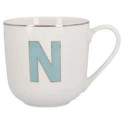 Becher Buchstabe mit Schlüsselanhänger, N/grün, 450 ml