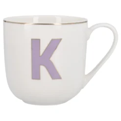 Becher Buchstabe mit Schlüsselanhänger, K/lila, 450 ml