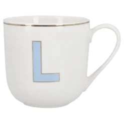 Becher Buchstabe mit Schlüsselanhänger, L/blau, 450 ml