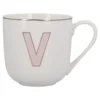 Becher Buchstabe mit Schlüsselanhänger, V/rosa, 450 ml