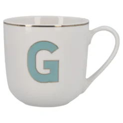 Becher Buchstabe mit Schlüsselanhänger, G/grün, 450 ml