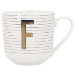 Becher Buchstabe/Streifen, F, 450 ml