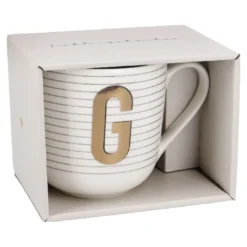 Becher Buchstabe/Streifen, G, 450 ml