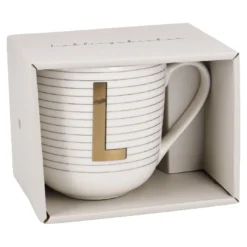 Becher Buchstabe/Streifen, L, 450 ml