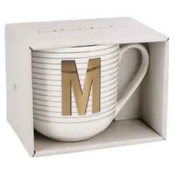 Becher Buchstabe/Streifen, M, 450 ml