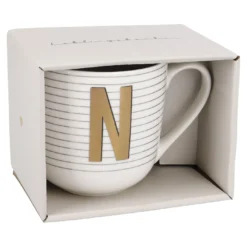 Becher Buchstabe/Streifen, N, 450 ml