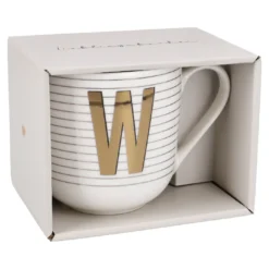 Becher Buchstabe/Streifen, W, 450 ml