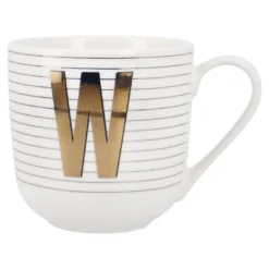 Becher Buchstabe/Streifen, W, 450 ml